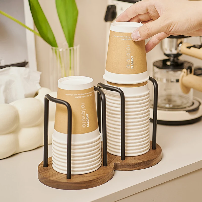 Kitchen Paper Cup Holder Disposables Cups Picker Multifunctional Desktop Cup Storage Rack Household Coffee Cup Holder for Home