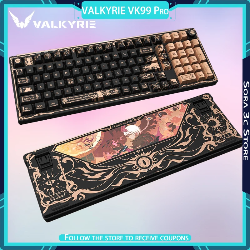

VALKYRIE VK99 Pro Mechanical Keyboard Wireless Tri-mode Hot-swapping RGB Gasket Structure Ergonomics Customized Gaming Keyboard
