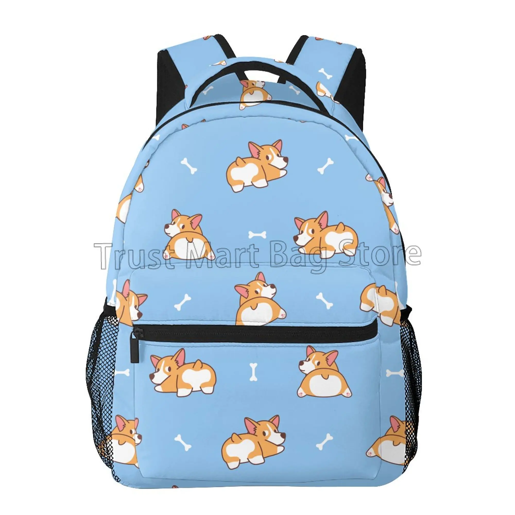 Süße Corgi Hunde Rucksack für Jungen Mädchen leichte Bücher tasche für Schüler Schule Laptop Rucksäcke Unisex Reise Camping Tages rucksack