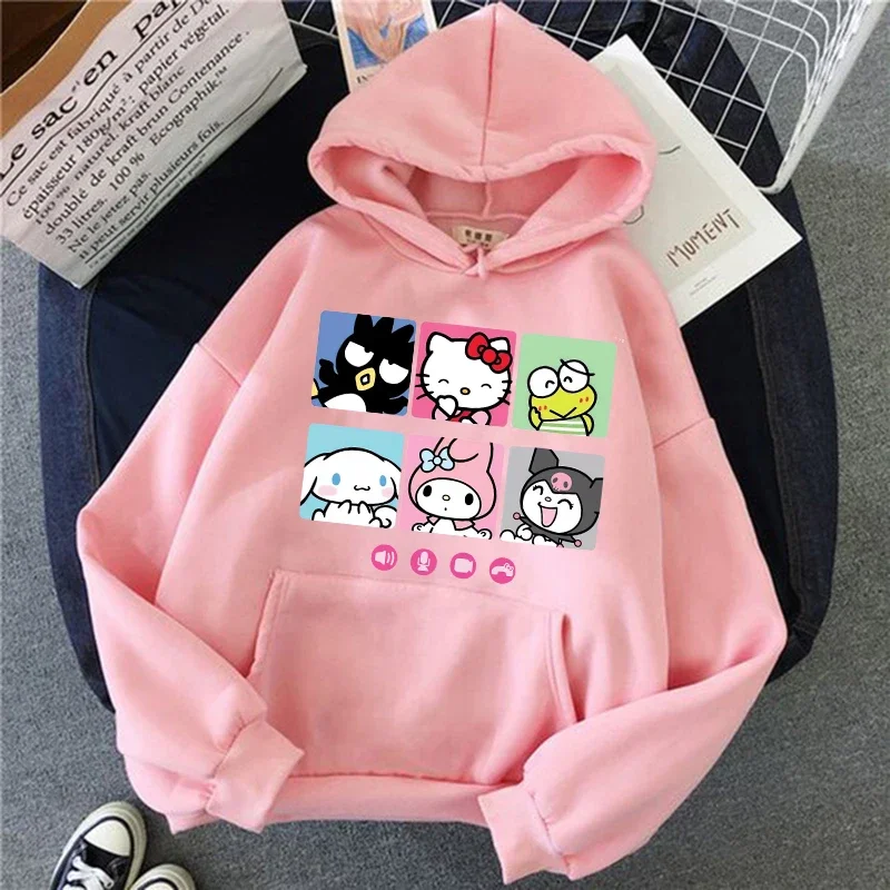 

Aesthetic Hoodies 90s Y2k Hello Kitty Hoodie Sanrio Sweatshirts Clothes Tops Sweatshirt Clothing Woman Kawaii Top hoody