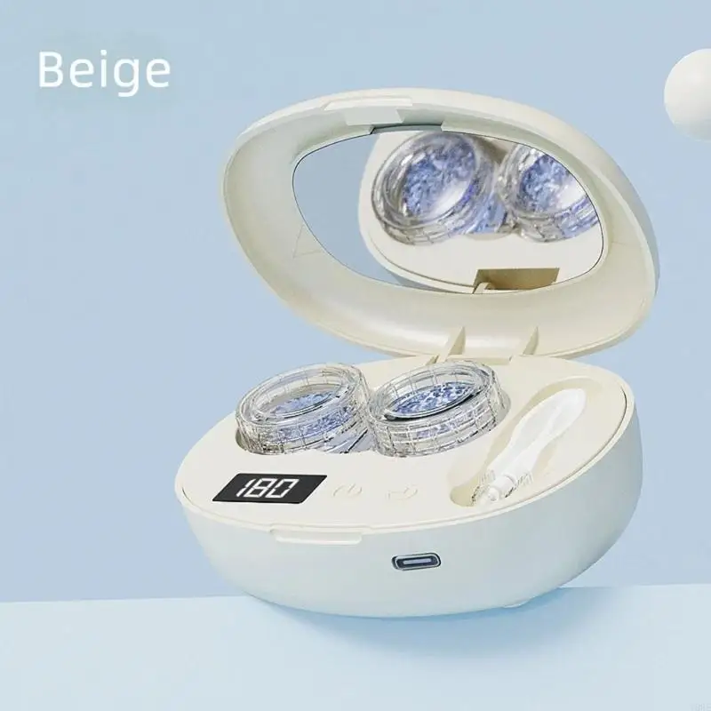Ultrasonic Lens Cleaner with 48000Hz Cleaning, 3 Selectable Cycles, One-Button Operation, Rechargeable Portable Case for Y08E