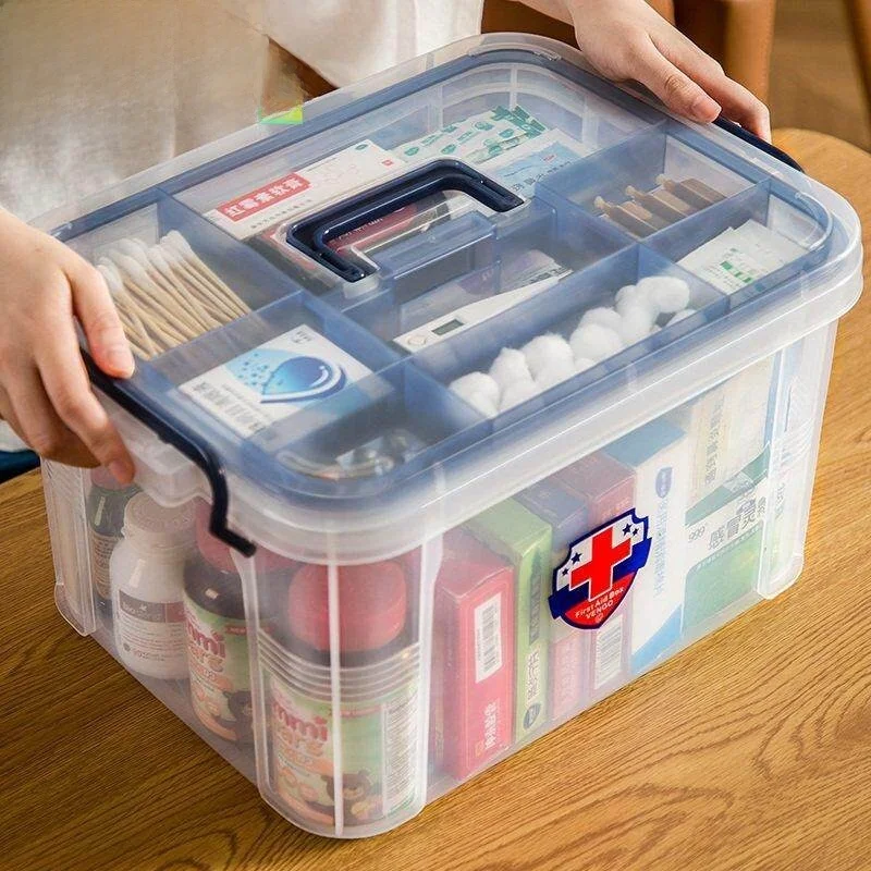 large-capacity-small-emergency-medical-kit-cute-storage-box-home-use-medicine-box-family-health-care-organizer-plastic-material