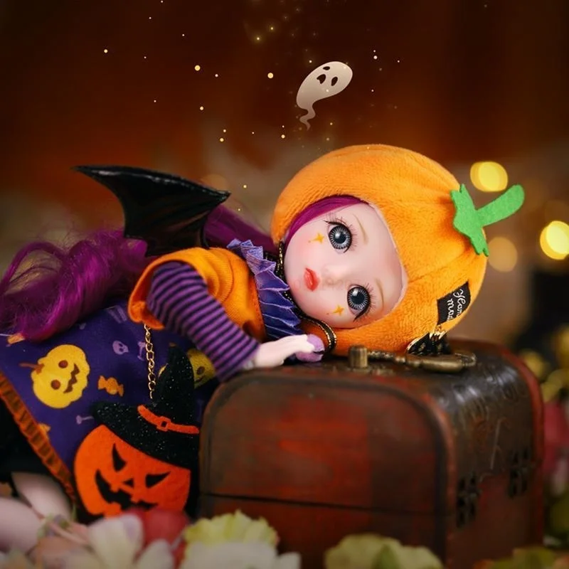 

Kawaii Dbs Dream Fairy Doll 1/6 Bjd Pumpkin Kid Halloween Dress Up Doll Mechanical Joint Body Movable Toy Girls Christmas Gifts