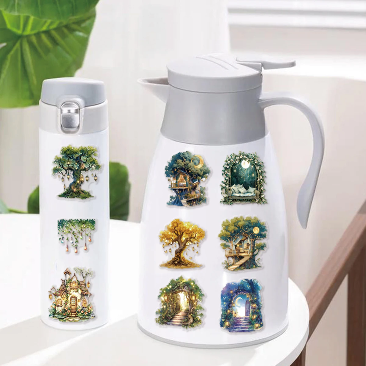 20pcs of Non-repetitive Forest Tree Pattern Stickers for Laptop Luggage Fridge Handbag Kids Sticker Toy Stationery Decals