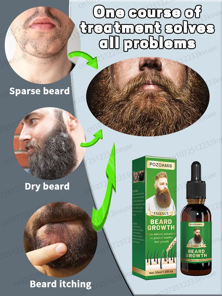 Men's Choice Beard Growth Essence,quickly grows a thick beard, saysgoodbye to sparse beards, and creates acharming beard