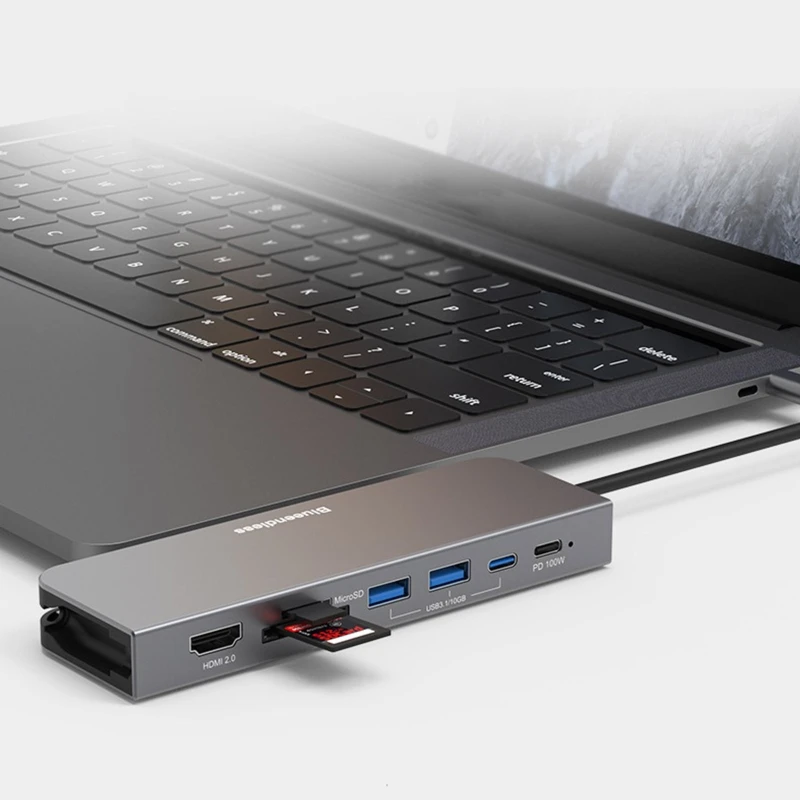 Blueendless USB 3.1 10 HUB Type-C Docking Station HDMI2.0 compatível com Lan