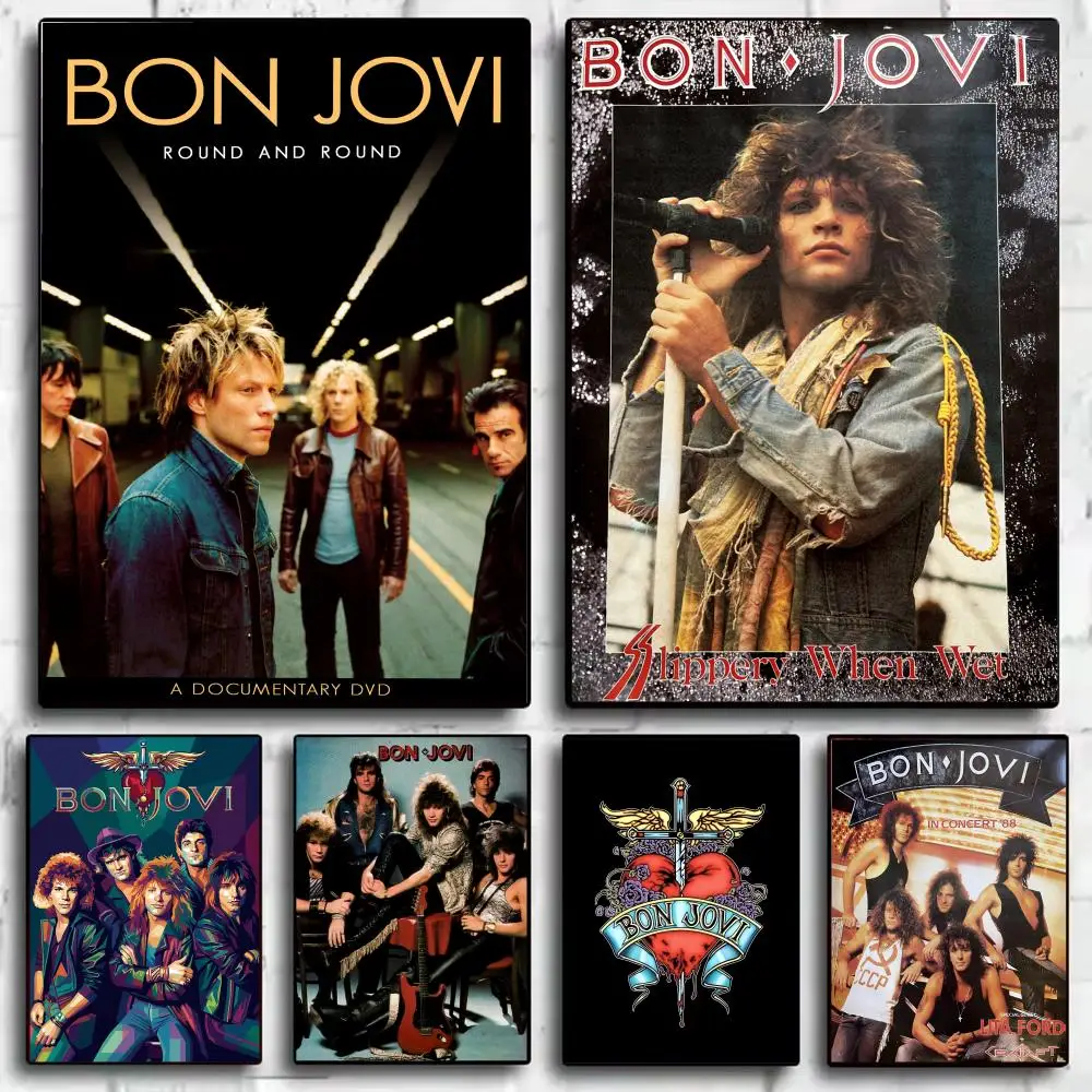 Póster de la banda de Hard Rock B-Bon Jovi, impresiones artísticas de pared minimalistas modernas para dormitorio, sala de estar, decoración del hogar, regalo interior