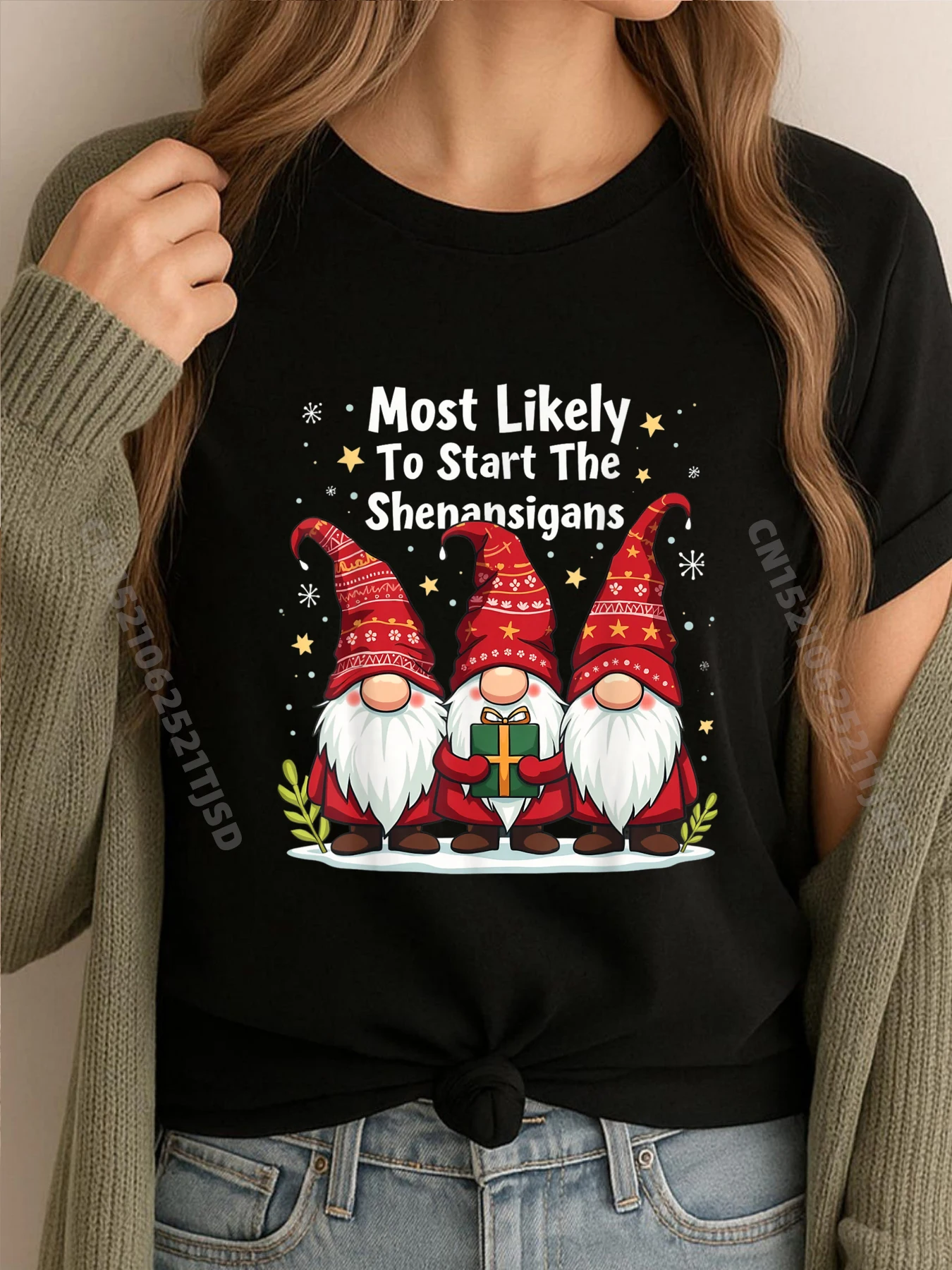 

Самые милые рождественские гномы Shenanigans Holiday Gnomes 3XL, женская одежда, мужская одежда, большой размер с принтом