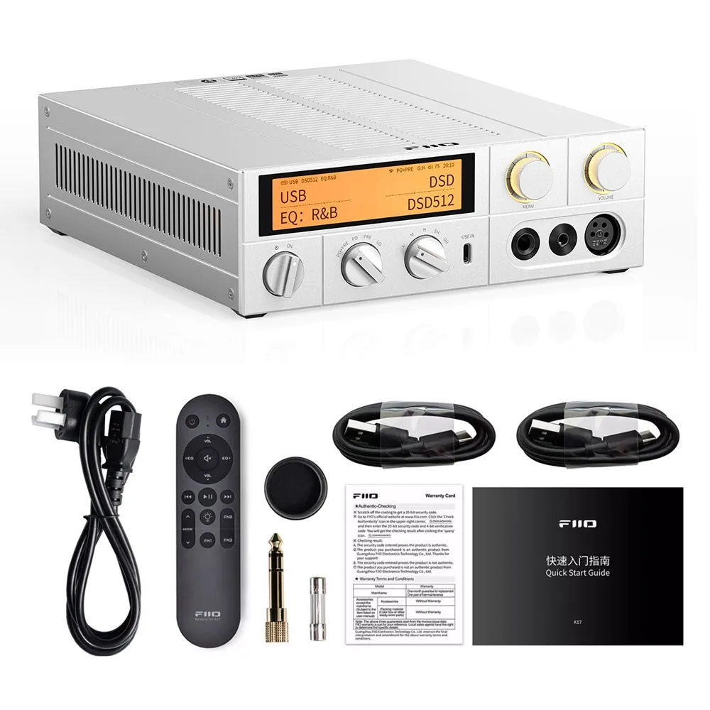 FiiO K17 AK4191 + AK4499EXx2 DAC amplificateur de casque HiFi large tension 31 bandes professionnel haute prcision sans perte PEQ