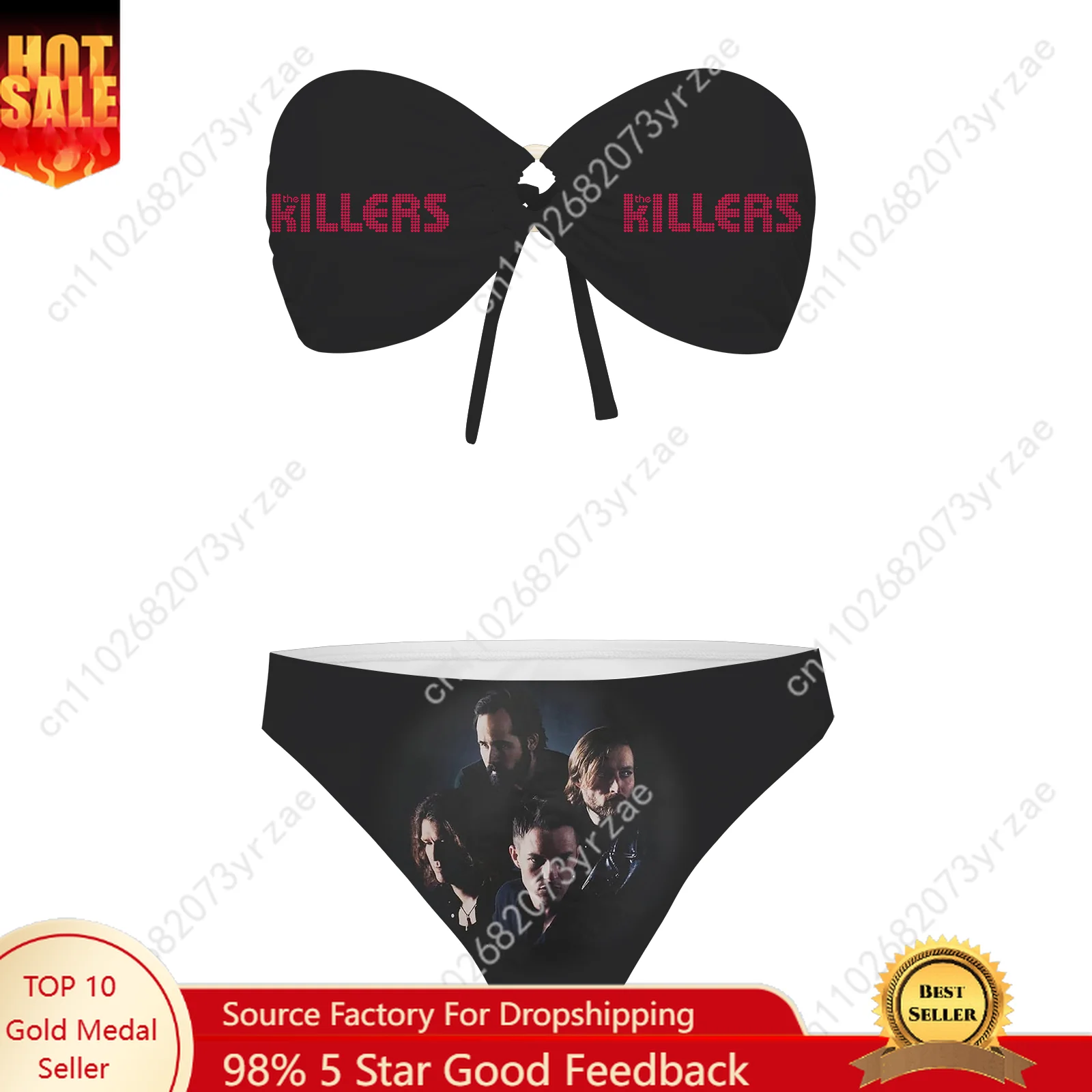 

The Killers Strapless Swimsuit Womens Bathing Suits Personalized Fashion Swimwear Pool Party Sexy Bikini Custom Made Beachwear