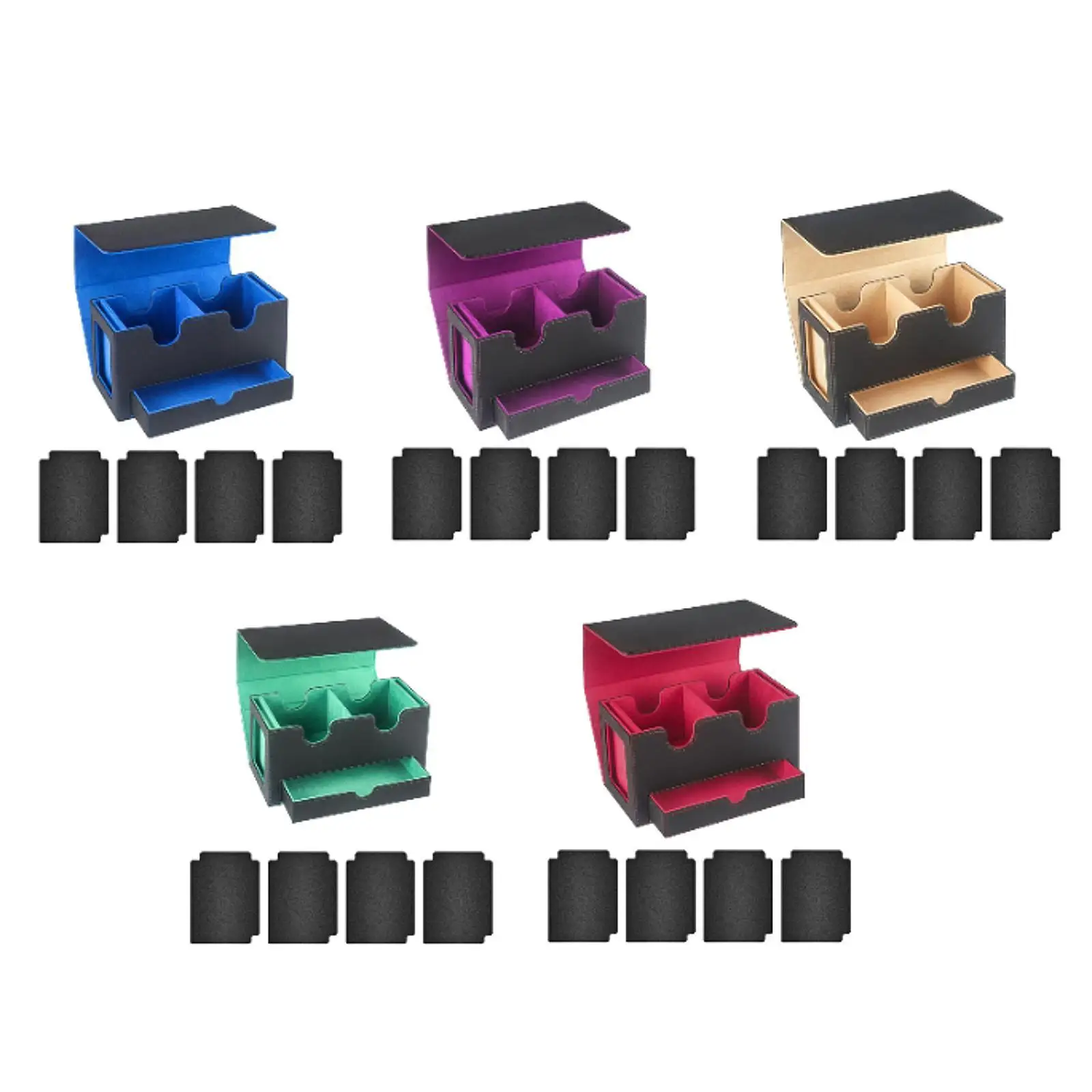카드 데크 박스 TCG 게임 카드 케이스 보호 PU 가죽 서랍 데크 케이스 포함