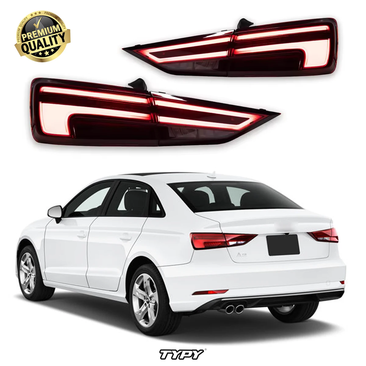

Автомобильные фары TYPY для Audi A3, задние фонари 2013-2019, DRL, последовательные указатели поворота, фонари заднего хода, автозапчасти