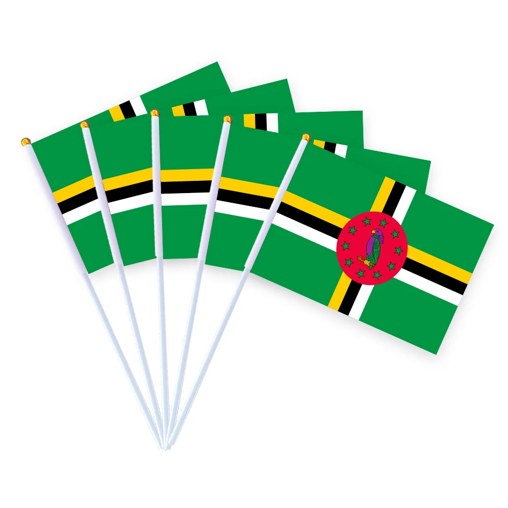 CYPOMELO Flag Dominica national flag 14 * 21cm Dominica national small holding waving flag indoor and outdoor home decoration