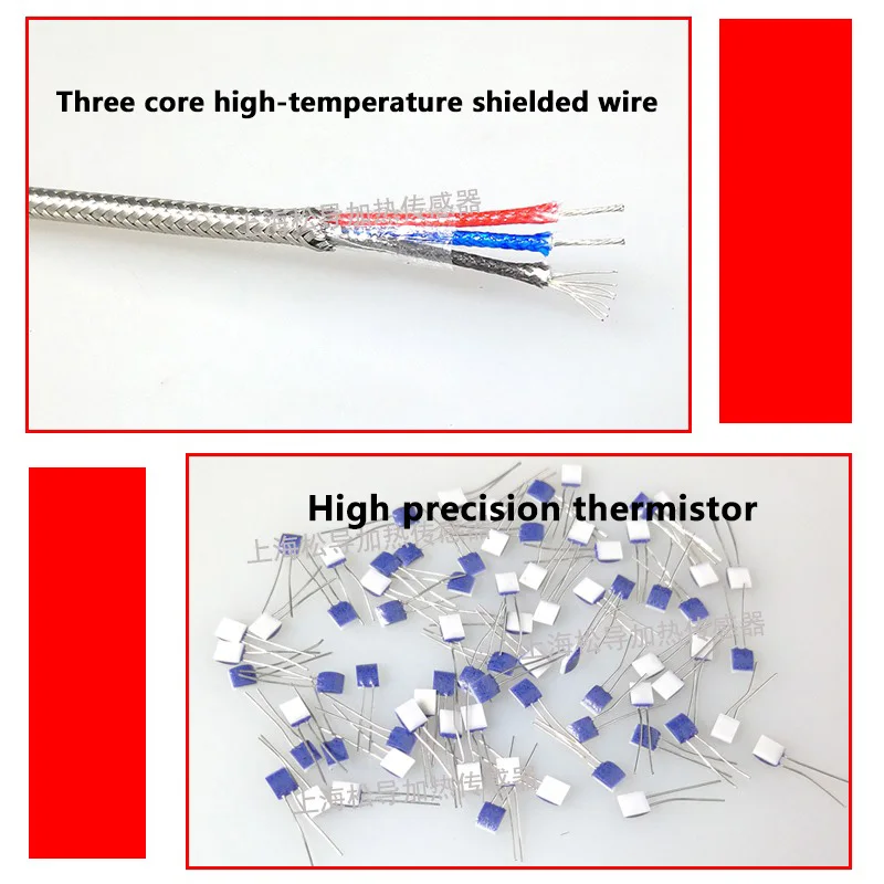 Pt100 high temperature probe type temperature sensor glass fiber insulation high temperature platinum thermal resistance 450℃