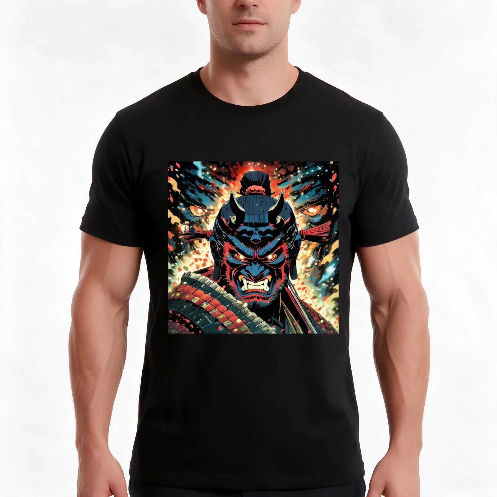 anime style shogun T-Shirt Summer Casual Cotton Tee Oversized Streetwear Tops Vintage Graphic Print Loose Fit Short Sleeve
