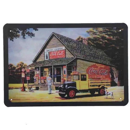 Coke Smiths Grocery Store Tin Sign Garage Man Cave 30cmx20cm - New --Tin Sign