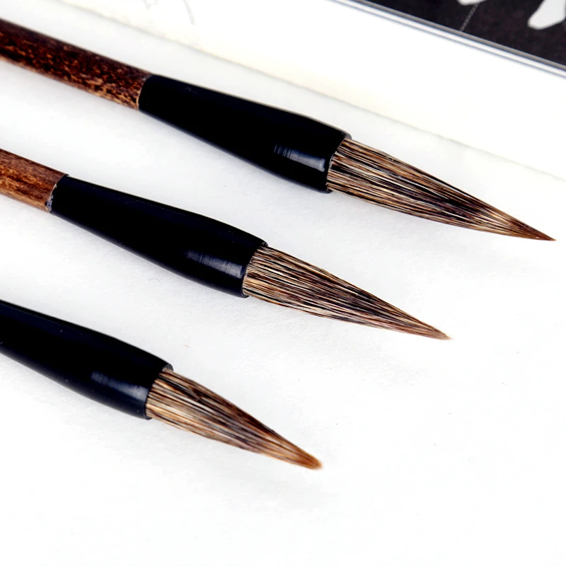 

Chinese Brush Set Hard Stone Badger Hair Brush Chinese Freehand Painting Running Cursive Script Calligraphy Pen Calligrafia Pen