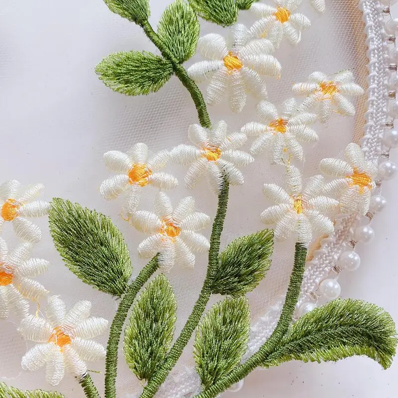 4 Teile/los Farbe Paar Blume Grün Blatt Patch Hochzeit Kleid Organza Spitze Trim DIY Schal Schleier Bühne Kleidung Applique Schmücken – Detail 13
