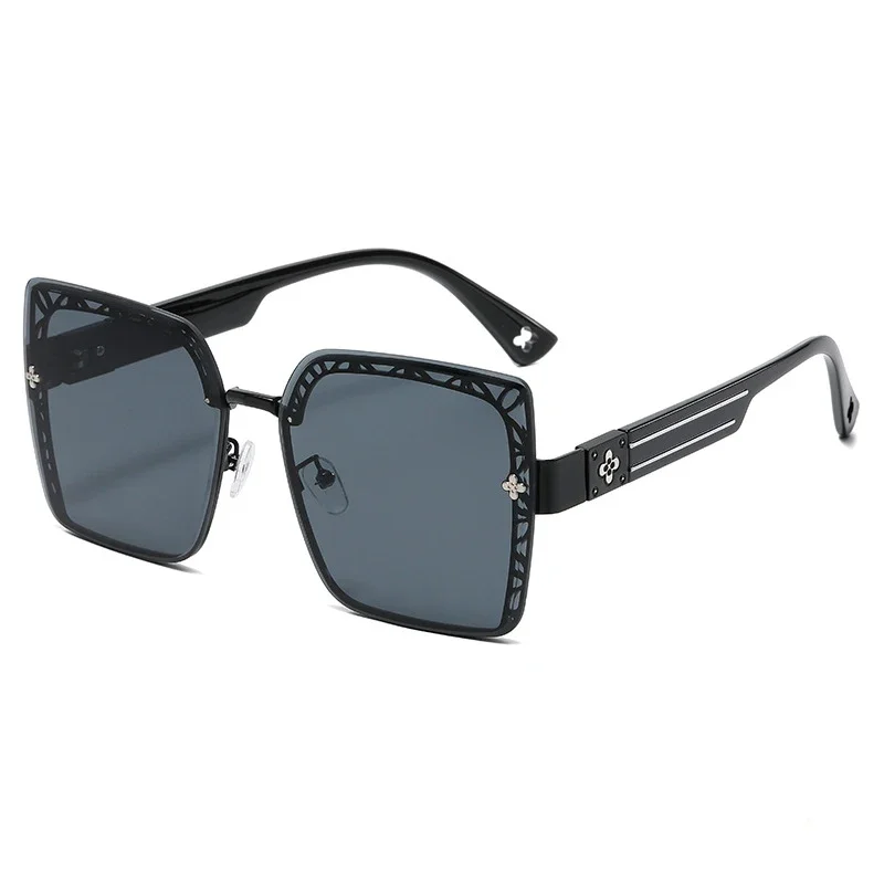 نظارات شمسية فاخرة على الموضة من VAKA للنساء والرجال، نظارات شمسية مربعة للجنسين بنمط الزهور UV400