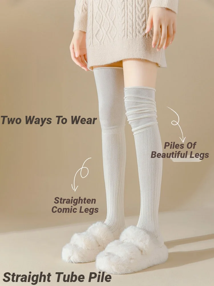 1/4 Pairs Women Solid Color Knee High Socks Breathable Casual Long Boots Socks Comfortable Suitable All Seasons Socks