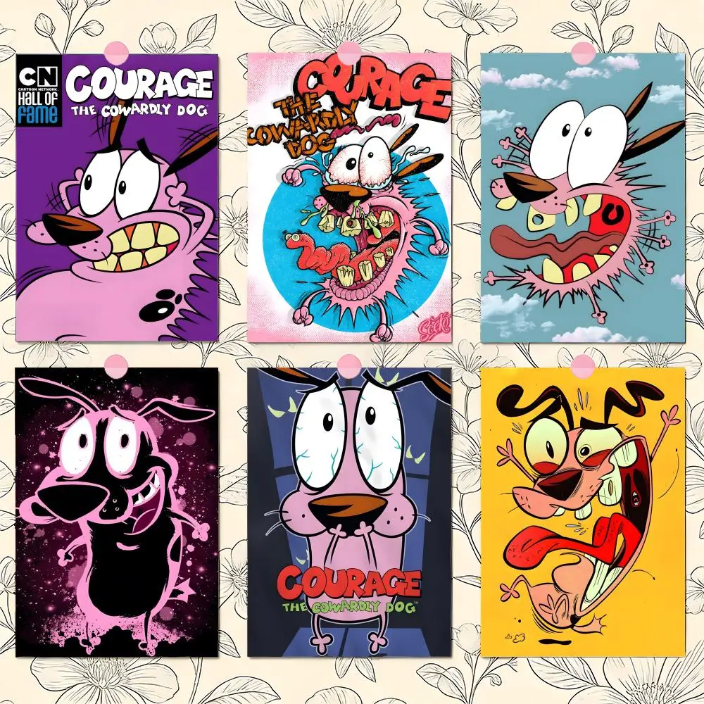 Cartoons C-Courage The Cowardly Dog Poster Premium PP Wall Decal - Peel & Stick, HD Print, Waterproof Home Decor