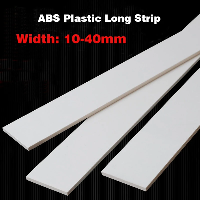 2Pcs Length 495mm White ABS Plastic Long Strip Thick 2-30mm Wear-resistant High-hardness ABS Square Strip Flat Bar Width 10-40mm
