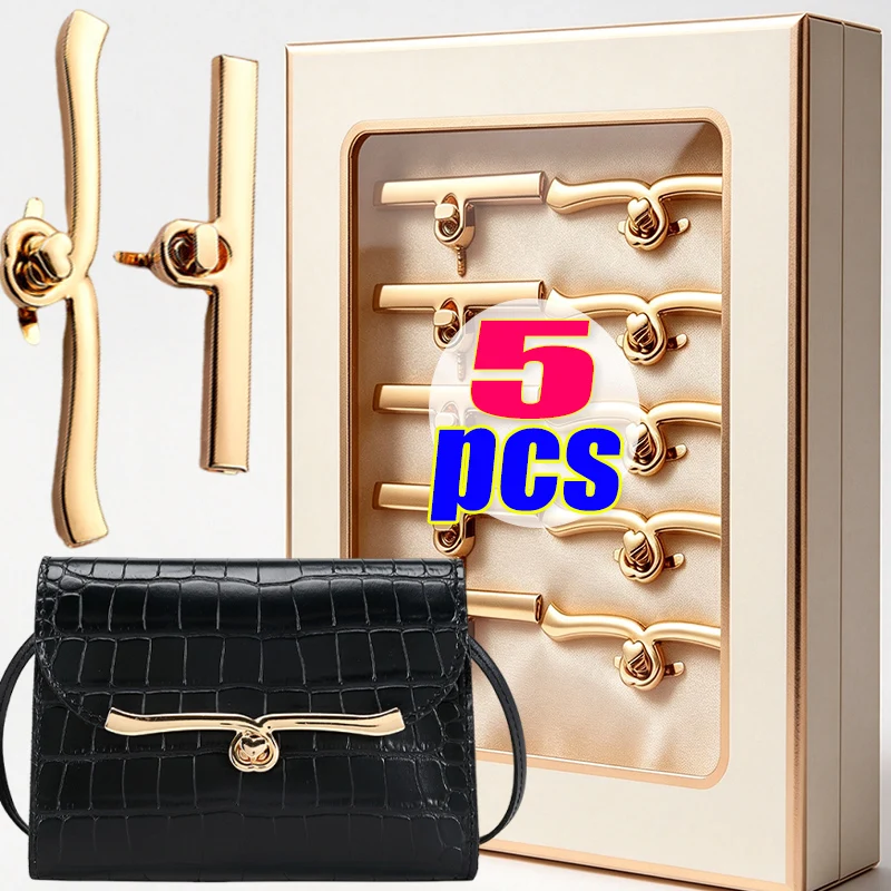 Gold Long Strip Metal Twist Turn Lock Clasp Elegant Gold Bag Hardware for DIY Leather Craft Handbag Purse Accessories