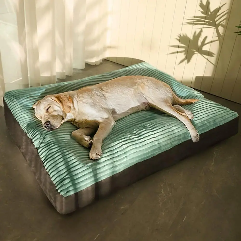

60x47x7cm Plush Orthopedic Dog Bed for Deep Sleep-Ultra-Soft Flannel, Removable Washable Cover, Waterproof & Non-Slip, Comfort