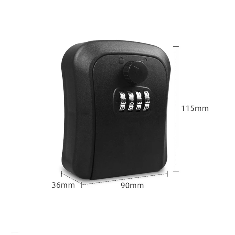 صندوق قفل مفاتيح مقاوم للماء مثبت على الحائط ، سبيكة زنك ، تخزين مفاتيح مركبة من 4 أرقام ، 2 *