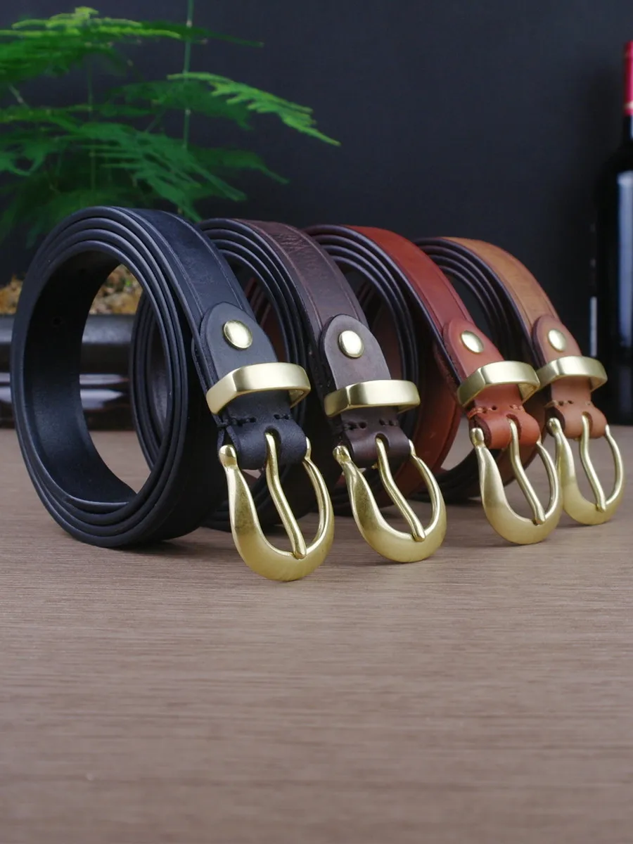 新しい韓国スタイルの多用途牛革女性のベルトファッショナブルなニードルバックル装飾レザーベルトカジュアルパンツベルト