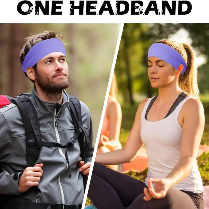 Workout Headbands For Women Elastic Sports Headband Men Headband Comfortable Athletic Headband Sweat Wicking Headband For