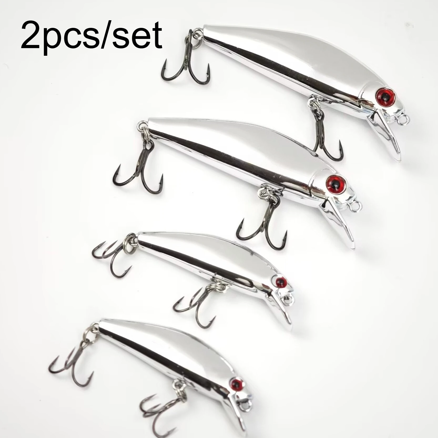 2 stücke Bass Angeln Locken Minnow Angeln Köder Rasseln Köder Galvanik Wobbler Locken Kurbel Angeln Lockt Pesca Salzwasser Tackle