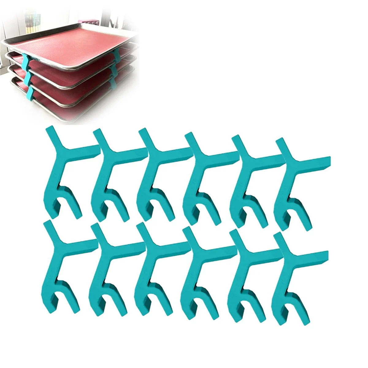 12Pcs Baking Sheet Stackers Space Saving Tray Stackers for Oven, Freezer and Kitchen Countertop Durable and