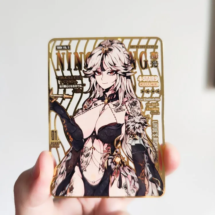 

Anime Genshin Impact Ganyu Yae Miko Shenhe Hutao Cosplay Metal Bookmark Pendant Keychain Hollow Out Brass Game Gifts