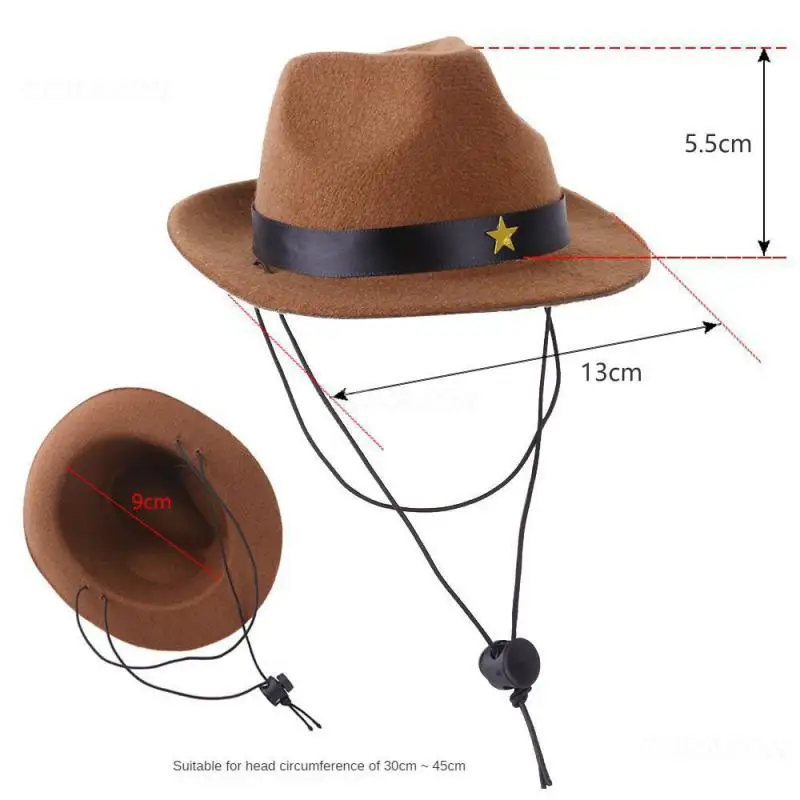 Pets Star Cowboy Hat 1pcs For Small Dogs And Cats Birthday Party Adjustable Comfortable Pet Accessories Straps Caps Stylish Soft