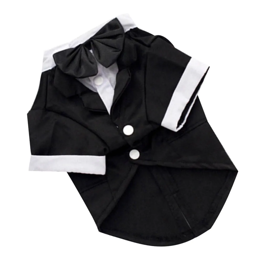

Dog Tuxedo Formal Suit with Red Bow Tie for Wedding Party Occasion Puppy Costume Clothes Dog Coat Jacket Pet Wear