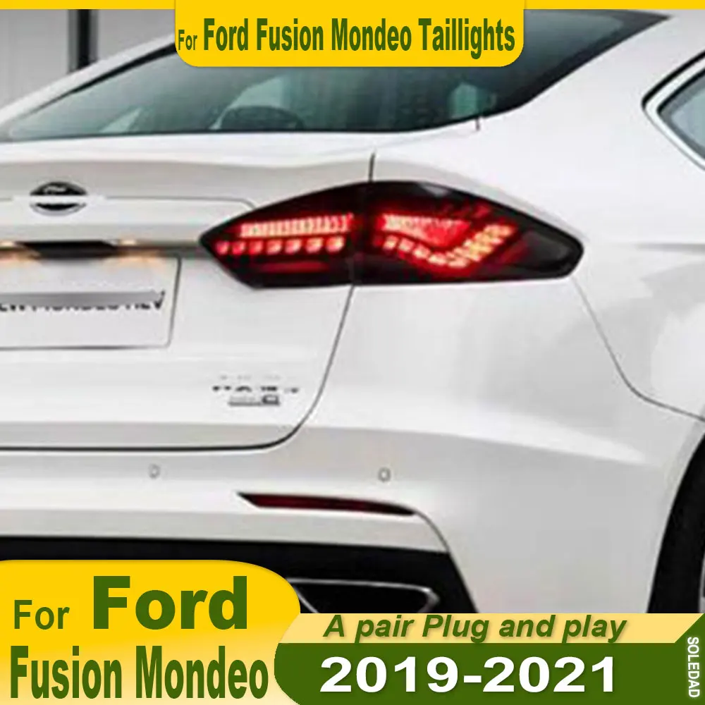 

Автомобильный задний фонарь для Ford Mondeo Fusion, задние фонари 2018 2019 2020 2021, светодиодный задний фонарь, задний фонарь DRL, сигнал тормозного парка