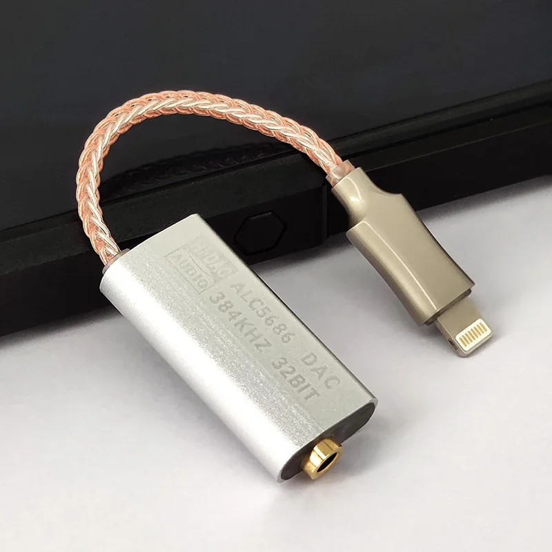 Xnyocn ALC5686 DAC Decoding 3.5mm HIFI Amp Adapter Earphone Cable Device Sound Amplifier 32bits/384KHz For iPhone IOS Lightning