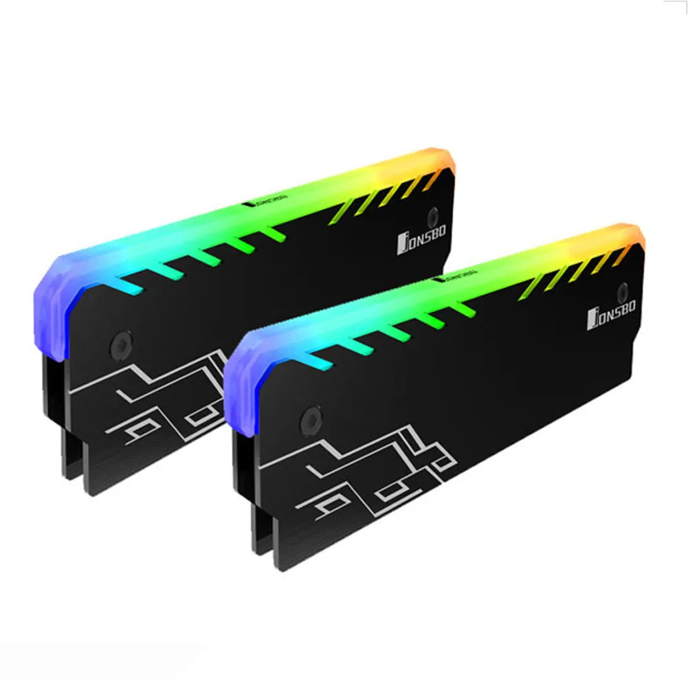 2個 RAMヒートシンククーラー RGB 256色 ラジエーター DDR DDR3 DDR4 メモリ冷却ベスト ヒートシンク デスクトップPC ゲーム オーバークロック用
