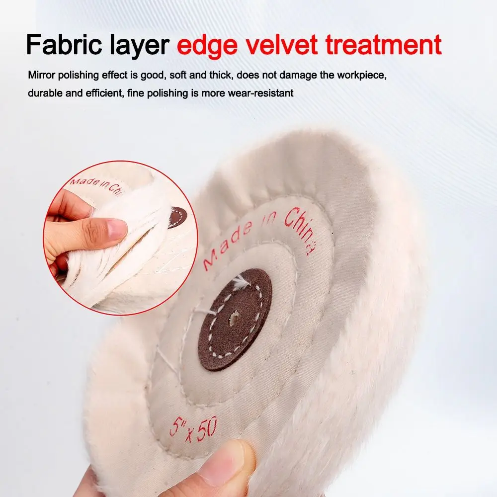 دائم 2-12in عجلات التلميع إطارات لامعة القطن قماش الوبر القماش الأبيض عجلة تلميع تلميع القماش عجلة أدوات المجوهرات
