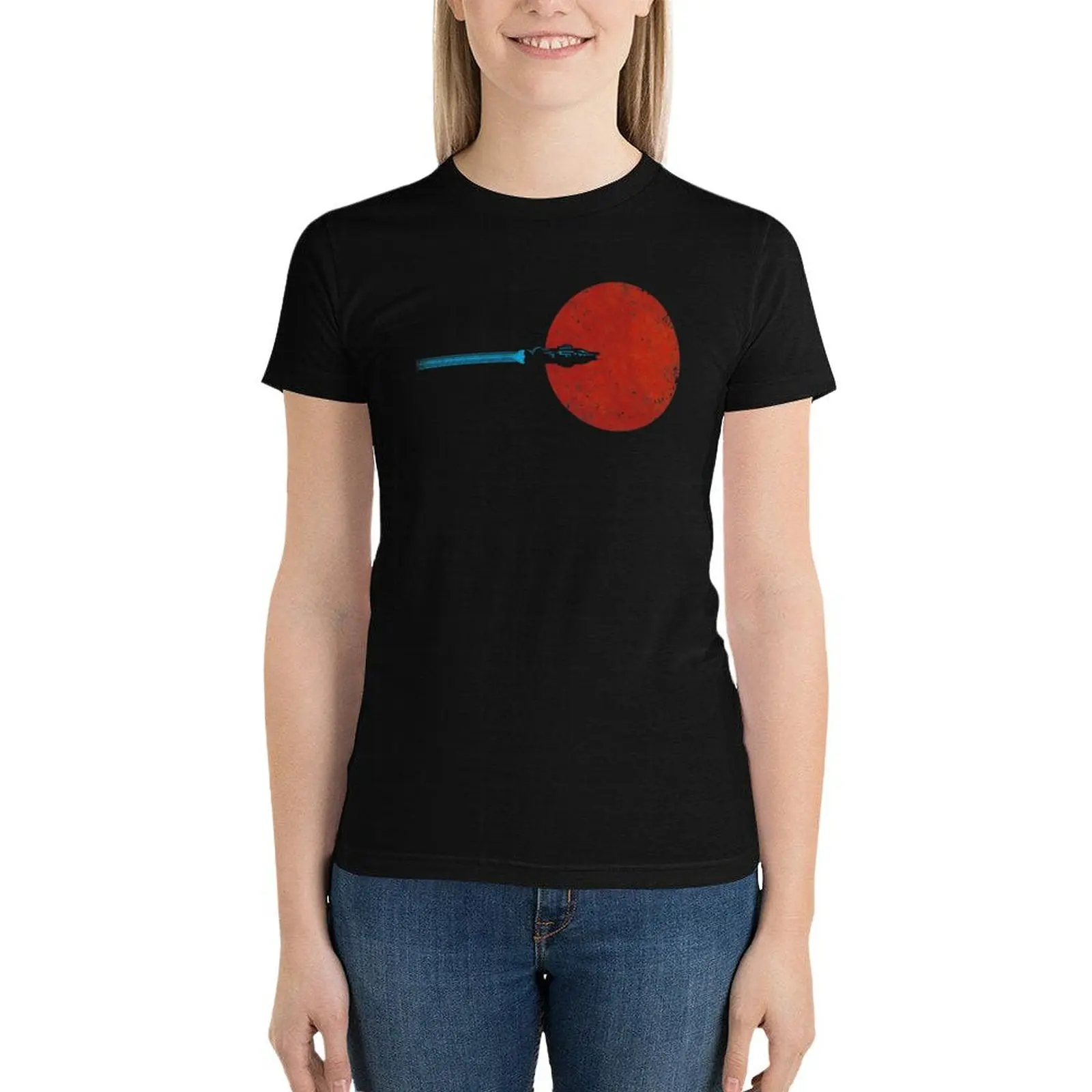 Flight over Mars T-Shirt summer top shirts graphic tees oversized Female clothing tops for Women