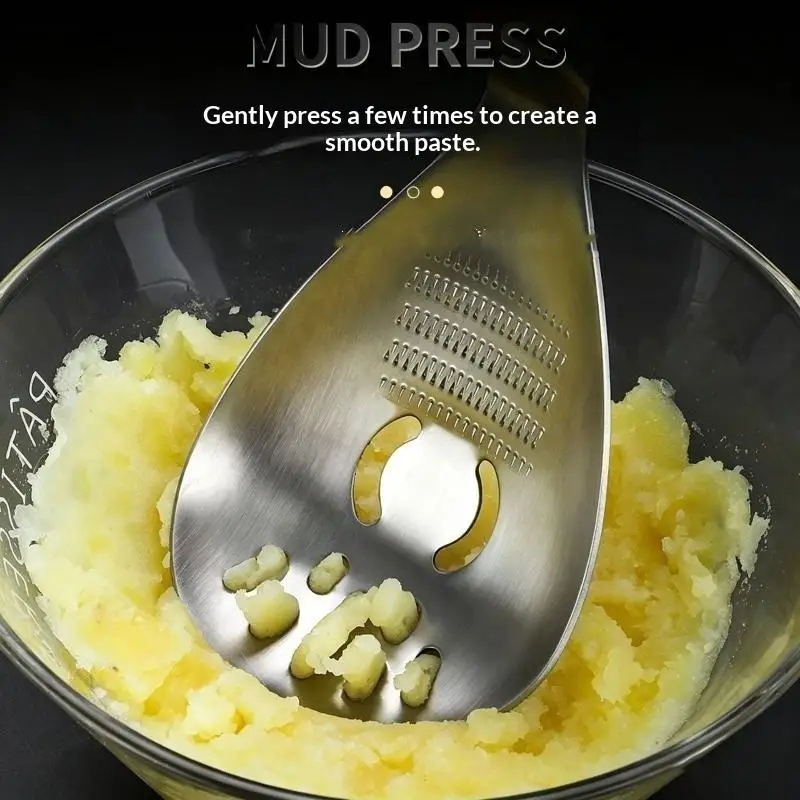 Multifunctional Stainless Steel Kitchen Utensil Cooking Garlic Ginger Vegetable Grater Grinder Spoon Kitchen Supplies