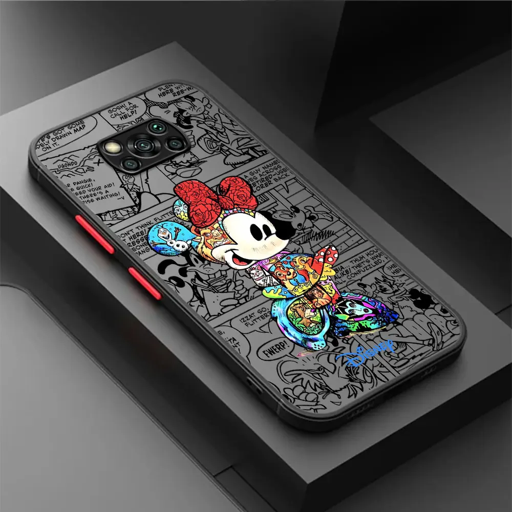 Disney Mickey Minnie mouse Stitch Case for Xiaomi Poco X4 Pro X3 NFC C40 X4 GT C50 M5 F3 C51 M5s X5 Pro X3 Luxury Funda Cover