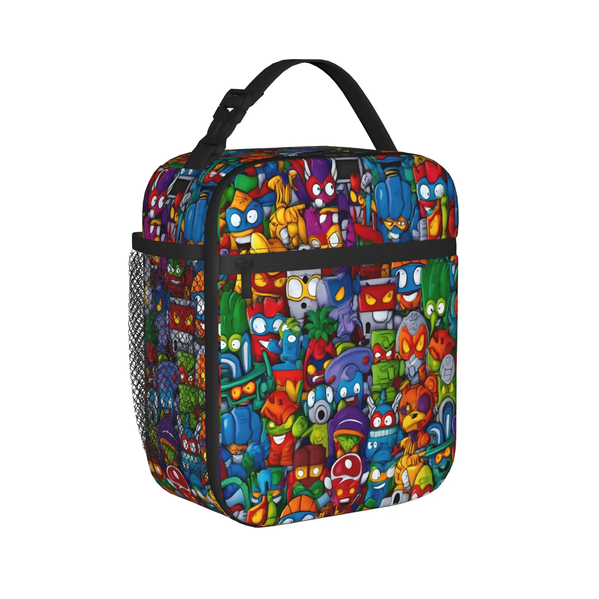 SuperThings Insulated Lunch Bag Thermal Bag Reusable,Meal Container Super Zings Kindergarten High Capacity Tote Lunch Box