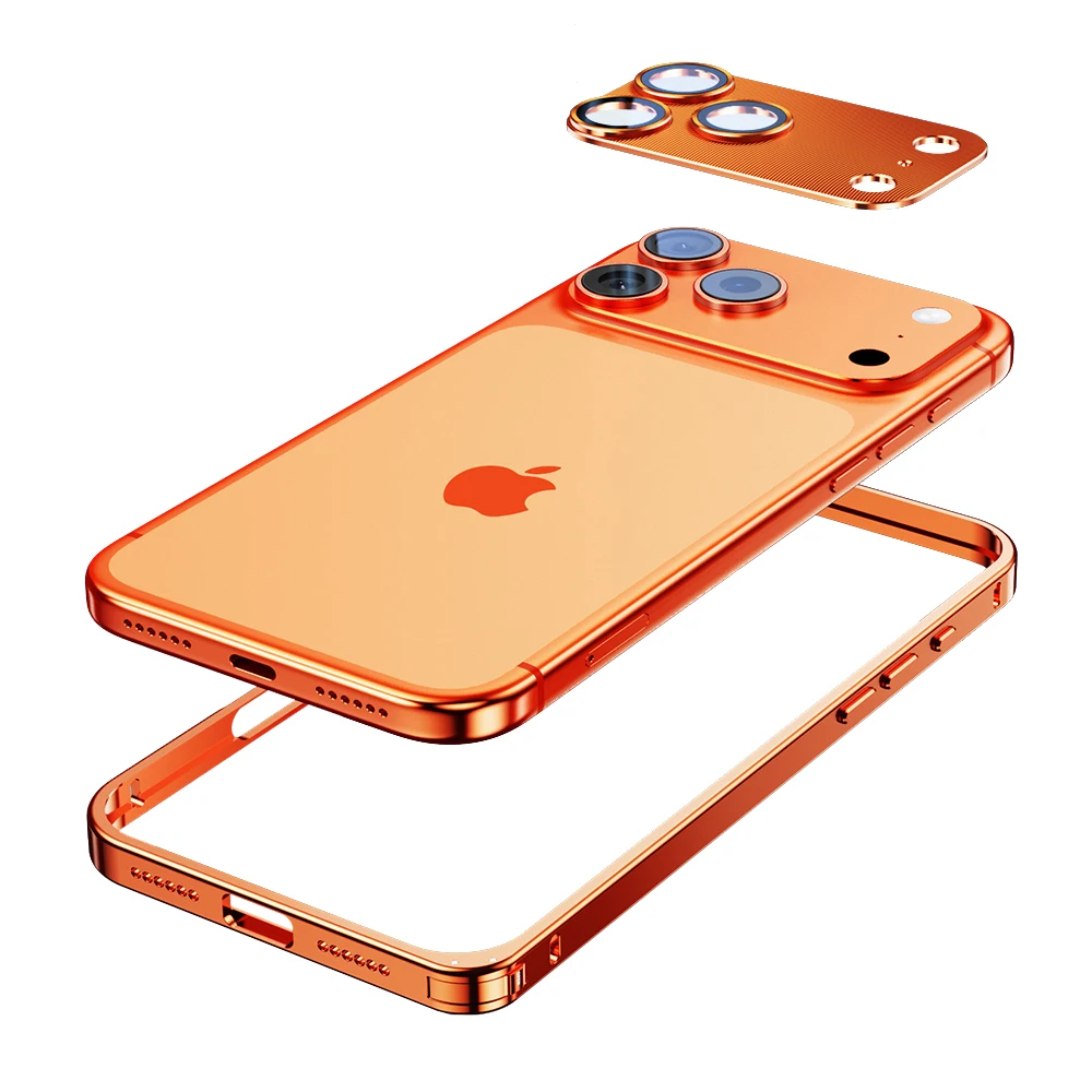 Luftfahrt-Stoßfängerhülle aus Aluminiumlegierung für iPhone 17 Pro Max, Metallrahmen, Legierung, Linsenschutz, stoßfeste Abdeckung