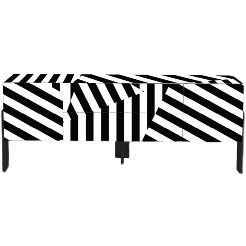 

Retro Personality Fashion Zebra Dining Side Cabinet TV Cabinet Model Room New House Furniture Storage Cabinet