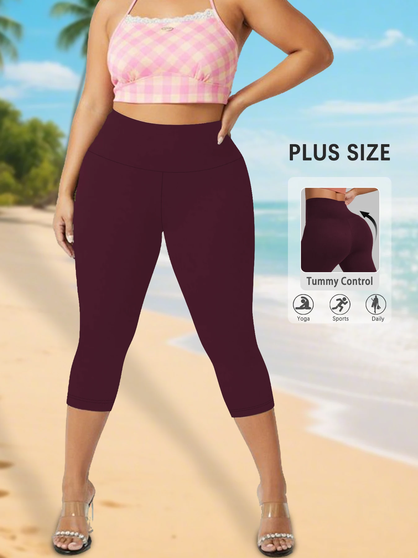 

Женские брюки-капри больших размеров с высокой талией, очень мягкие, непрозрачные, с эффектом утяжки живота, для йоги, бега, тренировок, дома и повседневной носки