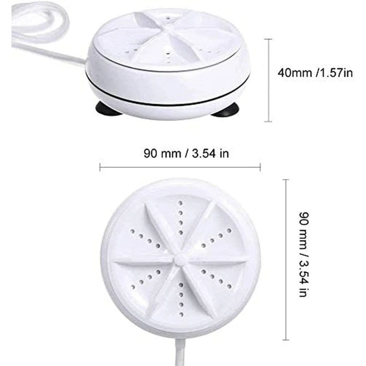 Portable Mini Washing Machine,3 In 1 Automatic Machine Ultrasonic Lightweight Turbo Washer With USB Cable,for Trave
