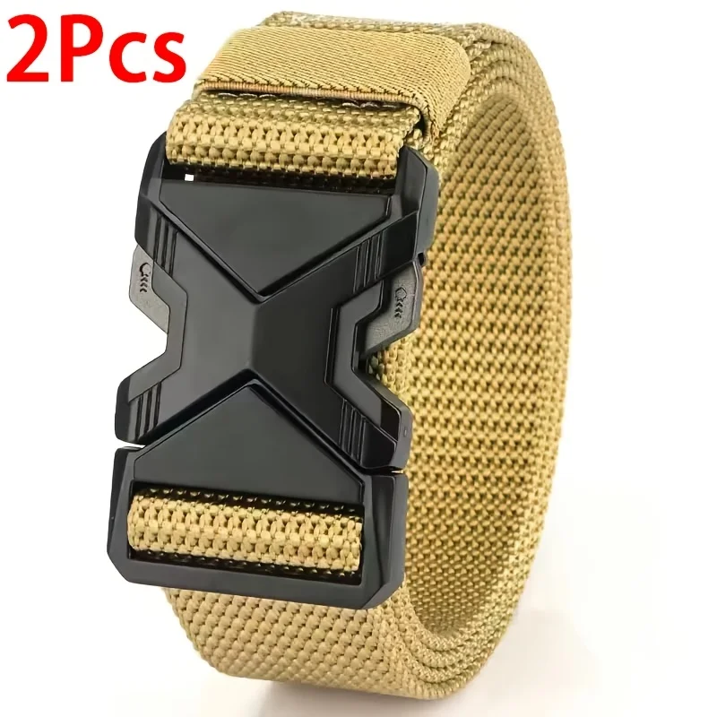 2 stücke Neue männer Sport Gürtel Kunststoff Schnalle Nylon Multifunktionale Freizeit Leinwand Bund Mehrzweck Outdoor Gürtel Für Männer Frauen – Detail 6