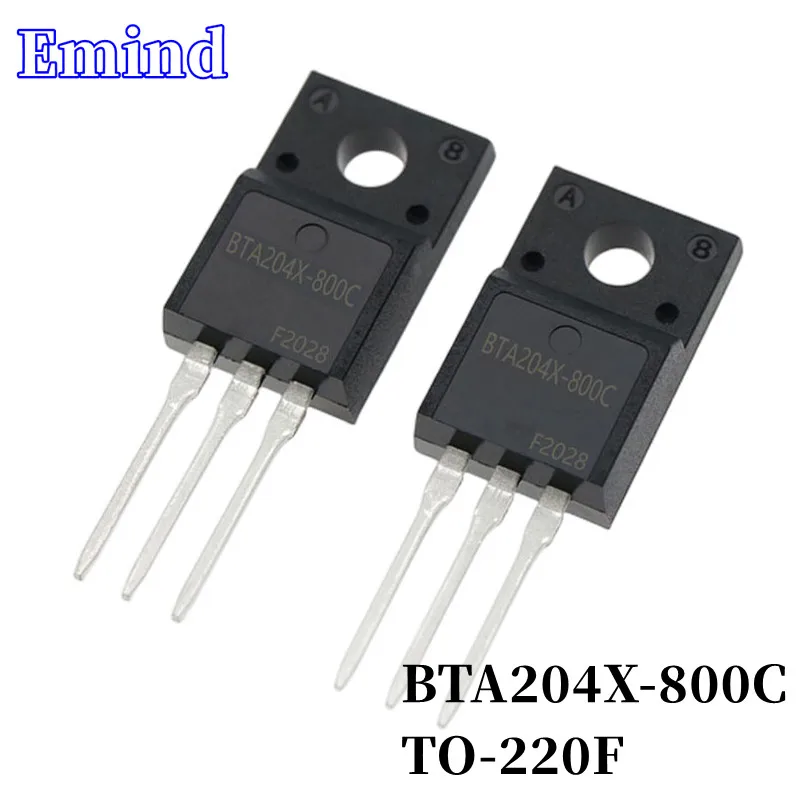 10Pcs BTA204X-800C BTA204X Thyristor TO-220F Plastic Package 4A/800V DIP Triac Large Chip